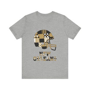 New Orleans Saints Game Day T-Shirt, Patchwork Helmet Football Fan Tee, Vintage Style Sports Shirt image 2