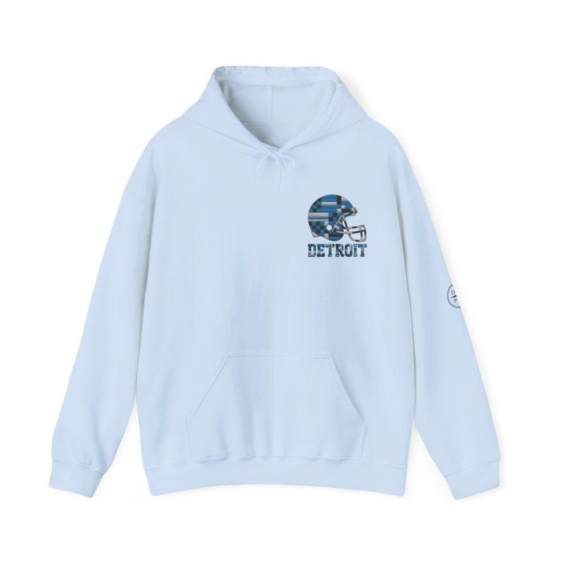 Sweat à capuche Detroit Patchwork Helmet Game Day, sweat-shirt unisexe de football, pull confortable pour l'automne image 3