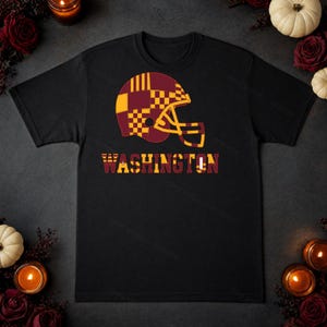 Washington Game Day T-shirt, patchwork helm voetbalfan T-shirt, vintage stijl sportshirt afbeelding 7