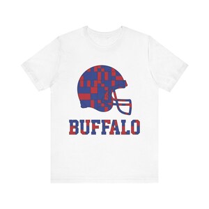 Buffalo Game Day T-Shirt, Patchwork Helmet Football Fan Tee, Vintage Style Sports Shirt image 2
