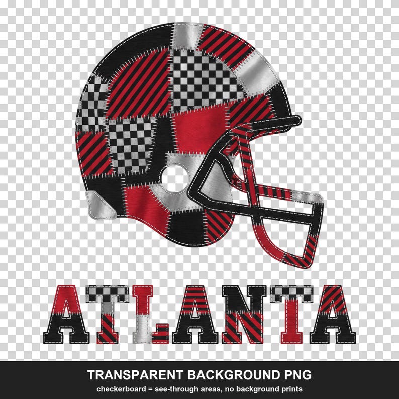 Atlanta Falcons Patchwork-Helm (PNG), Football-Sublimationsdruck, Spieltags-Shirt, Digitaler Download Bild 2