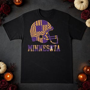 Camiseta de fútbol americano con casco de retazos de Minnesota, camiseta retro para el día del partido, ropa unisex para aficionados, regalo deportivo imagen 7