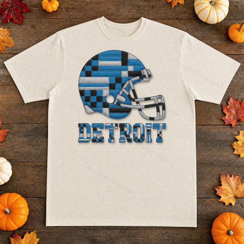 Detroit Patchwork-Helm (PNG), Football-Sublimationsdruck, Spieltags-Shirt, Digitaler Download Bild 8