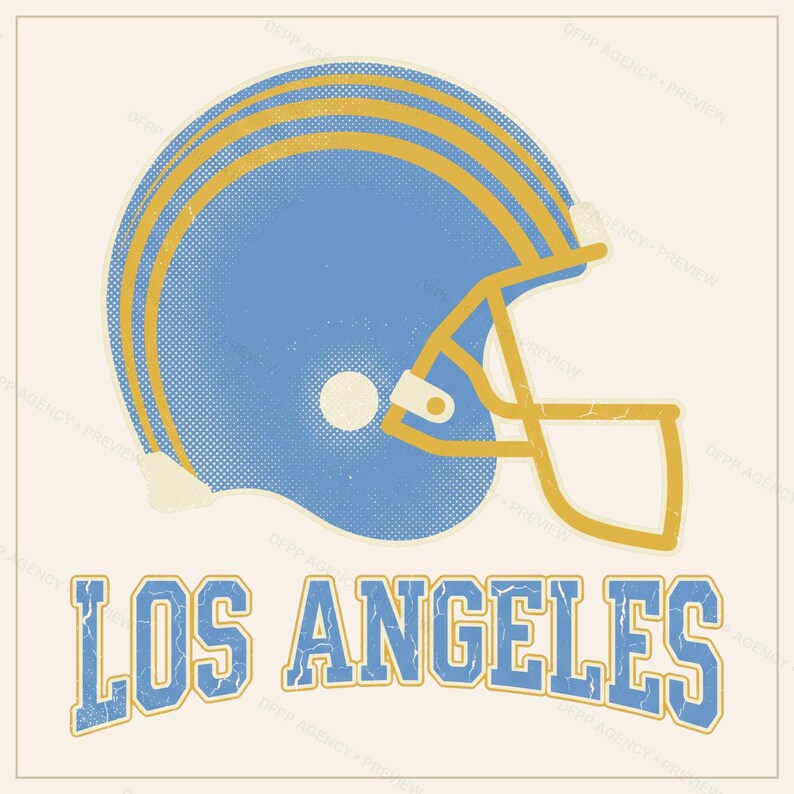 Los Angeles Chargers American Football PNG-bundel, 8 helmdesigns, sublimatieset voor wedstrijddagen, digitale download afbeelding 10
