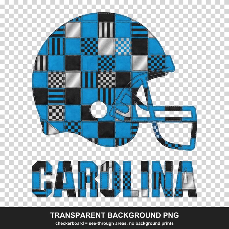Carolina Panthers Patchwork Helmet PNG, Football Sublimation, Game Day Shirt, Digital Download image 2