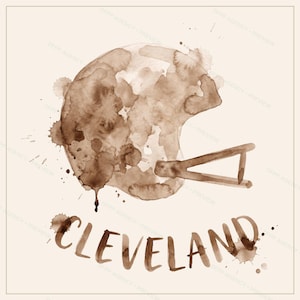 Cleveland Football Sublimation Bundle, 8 PNG Helmet Designs, Game Day Shirt Clipart, Digital Download image 3