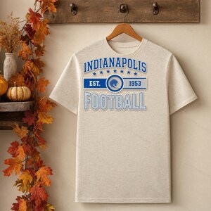 Logo vintage des Colts d'Indianapolis (format PNG), design rétro pour ballon de football américain, téléchargement numérique. image 4