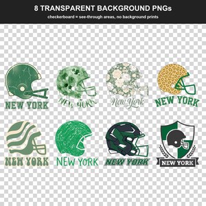 Zestaw do sublimacji New York Green & White Football, 8 wzorów kasków PNG, grafika 3D na koszulce meczowej, pobieranie cyfrowe zdjęcie 2