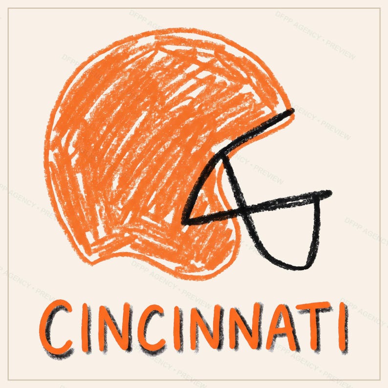 Cincinnati fotboll PNG-paket, 8 hjälmdesigner, sublimeringsset för matchdag, digital nedladdning bild 7