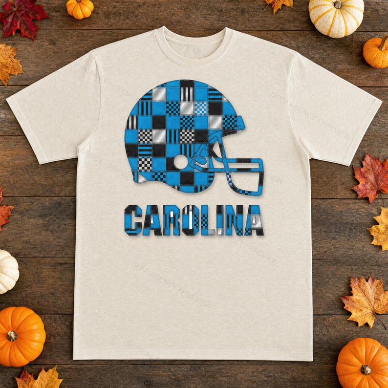 Carolina Panthers Patchwork Helmet PNG, Football Sublimation, Game Day Shirt, Digital Download image 8