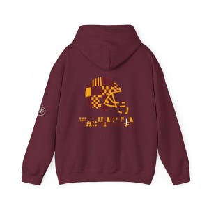 Washington Patchwork Helmet Game Day Hoodie, Unisex Football Sweatshirt, Cozy Fall Pullover image 7