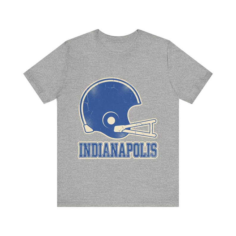 Indianapolis Game Day T-Shirt, Vintage Varsity Helmet Football Fan Tee, Vintage Style Sports Shirt image 2