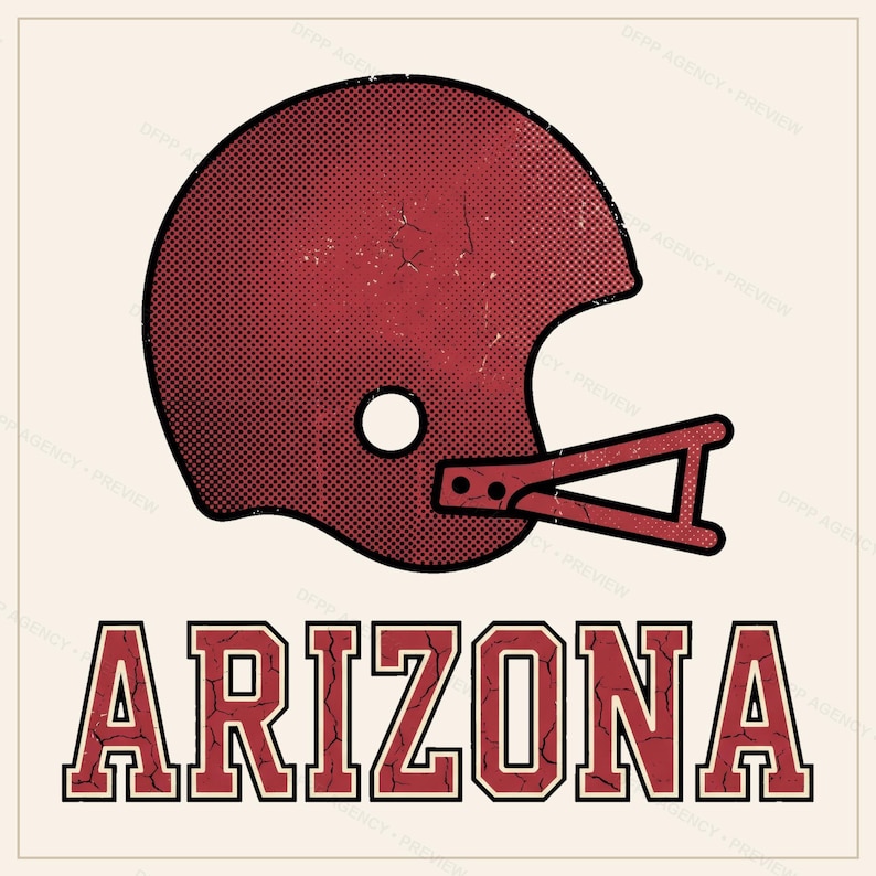 Paquete de imágenes PNG de Arizona Football, 8 diseños de cascos, conjunto de sublimación para el día del partido, descarga digital. imagen 10