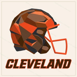 Cleveland Football Sublimation Bundle, 8 PNG Helmet Designs, Game Day Shirt Clipart, Digital Download image 8