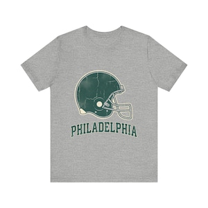 Philadelphia Game Day T-Shirt, Vintage Varsity Helmet Football Fan Tee, Vintage Style Sports Shirt image 2