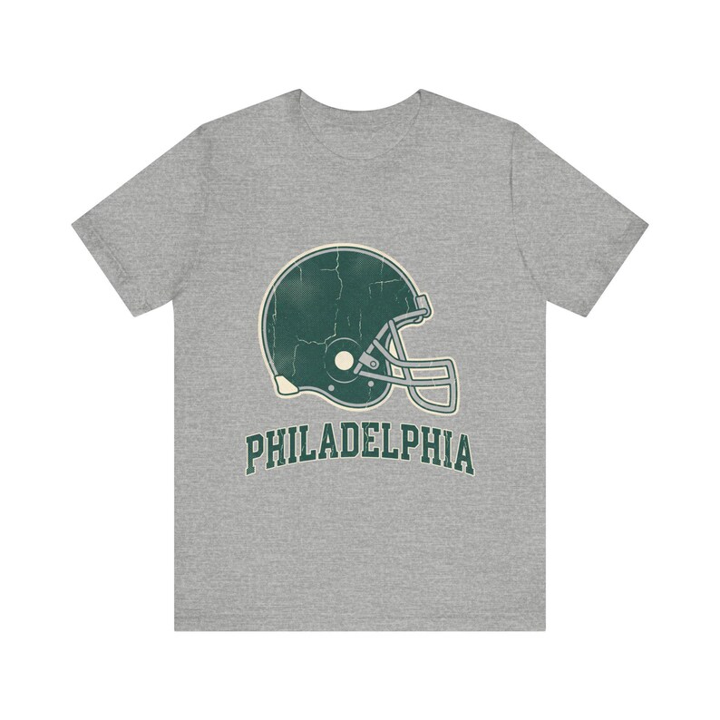 Philadelphia Game Day T-Shirt, Vintage Varsity Helmet Football Fan Tee, Vintage Style Sports Shirt image 2
