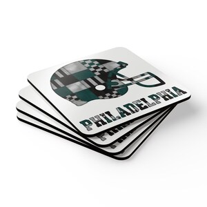 Philadelphia Patchwork Fotbollshjälmunderlägg, Korkunderlägg, Man Cave-dekor, Fanpresent bild 3