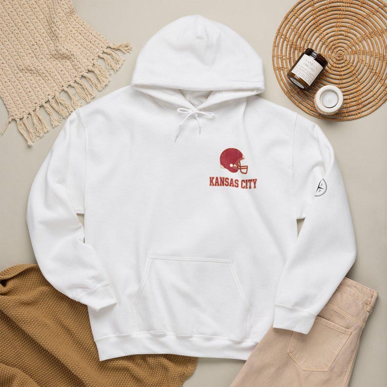 Sweat à capuche vintage Kansas City Varsity Helmet Game Day, sweat-shirt unisexe de football, pull confortable pour l'automne image 1