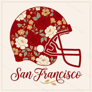 San Francisco Football Sublimation Bundle, 8 PNG Helmet Designs, Game Day Shirt Clipart, Digital Download image 4