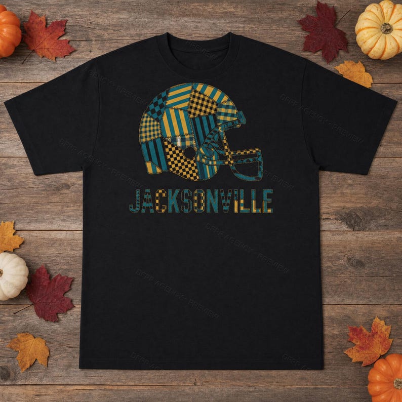 Jacksonville Patchwork Helmet Football Tee, Vintage Game Day Shirt, Sports Apparel, Great Gift image 5