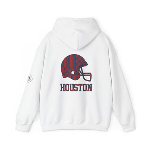 Houston Patchwork-Helm-Spieltags-Hoodie, Unisex-Football-Sweatshirt, kuscheliger Herbstpullover Bild 5