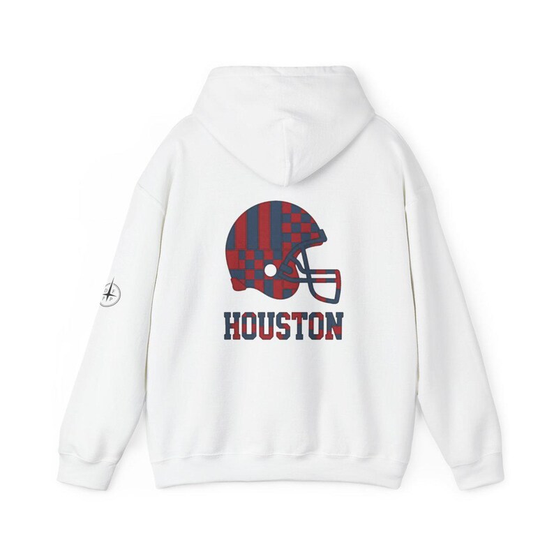 Houston Patchwork-Helm-Spieltags-Hoodie, Unisex-Football-Sweatshirt, kuscheliger Herbstpullover Bild 5