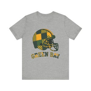 Camiseta de fútbol americano Green Bay Patchwork Helmet Football Shirt, camiseta retro para el día del partido, ropa unisex para aficionados, regalo deportivo imagen 3