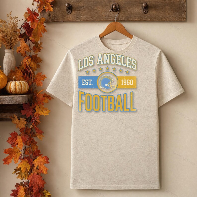 Herb drużyny LA Chargers Vintage Football PNG, projekt sublimacji w stylu retro Varsity, pobieranie cyfrowe zdjęcie 4