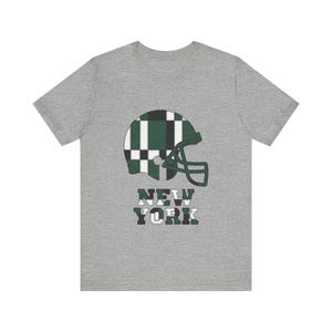 New Yorker Football-Shirt mit grünem und weißem Patchwork-Helm, Vintage-Shirt für den Spieltag, Sportbekleidung, tolles Geschenk Bild 2