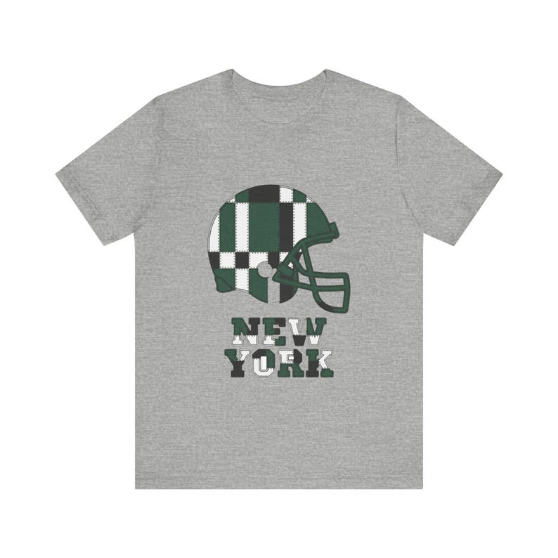 New Yorker Football-Shirt mit grünem und weißem Patchwork-Helm, Vintage-Shirt für den Spieltag, Sportbekleidung, tolles Geschenk Bild 2