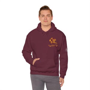 Washington Patchwork Helmet Game Day Hoodie, Unisex Football Sweatshirt, Cozy Fall Pullover image 4