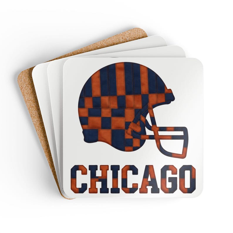 Pittsburgh Football Helmet Cork Coaster, Fan Drink Coaster, Home Bar Decor, Sports Gift image 2