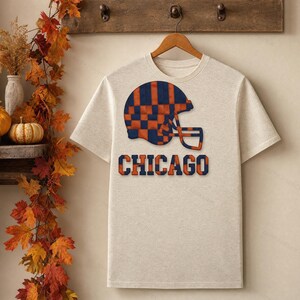 Casco de retazos de los Chicago Bears PNG, sublimación de fútbol americano, camiseta para el día del partido, descarga digital imagen 4