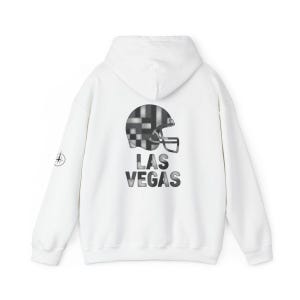 Felpa con cappuccio a patchwork con casco di Las Vegas, felpa da calcio retrò, pullover per il giorno della partita, felpa per tifosi immagine 5