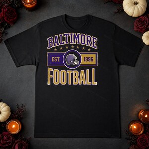 Baltimore Vintage Crest Football PNG, Retro Varsity Sublimation Design, Digital Download image 5