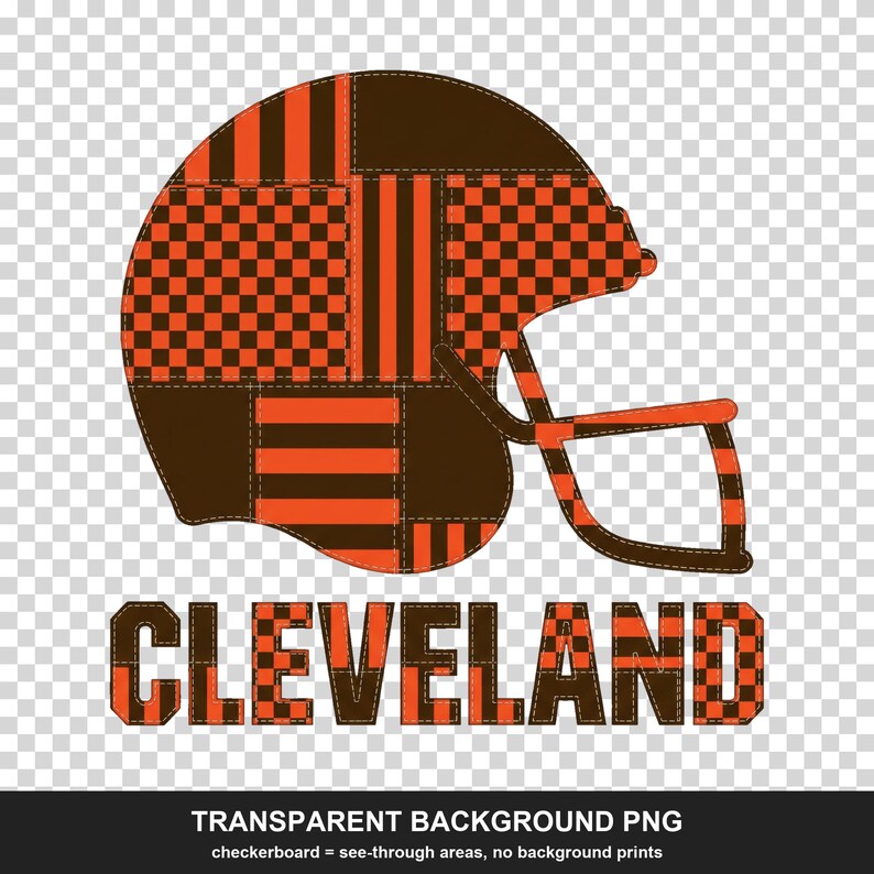 Cleveland Patchwork Helmet PNG, retro sublimatiebestand, clipart voor fanshirts, direct downloaden afbeelding 2