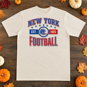 NY Giants Vintage Crest Football PNG, Retro Varsity Sublimation Design, Digital Download image 2