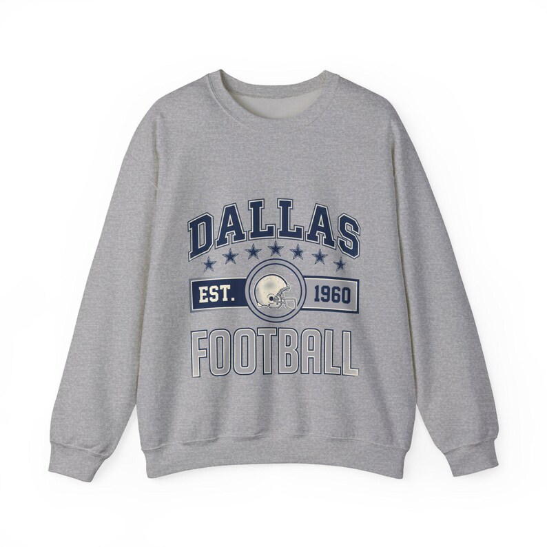 Sweat-shirt vintage Dallas à écusson | Graphisme pour fans de football | Sweat-shirt unisexe image 2