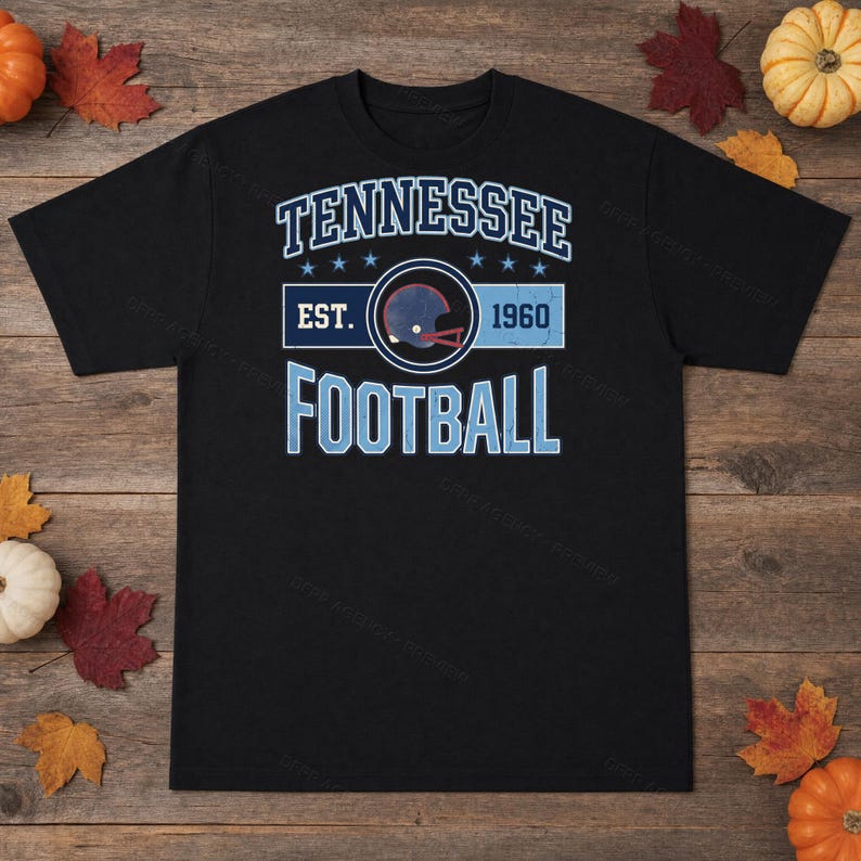 Tennessee Vintage Crest Football PNG, Retro Varsity Sublimatieontwerp, Digitale Download afbeelding 3