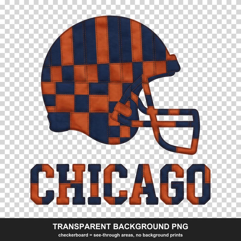 Casco de retazos de los Chicago Bears PNG, sublimación de fútbol americano, camiseta para el día del partido, descarga digital imagen 2