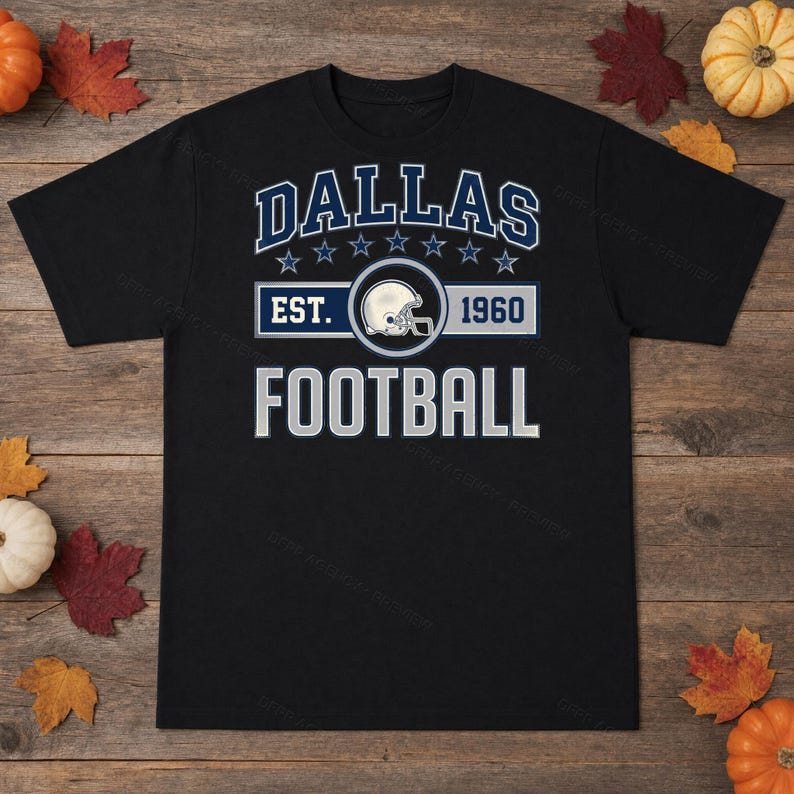 Escudo de fútbol americano vintage de Dallas PNG, diseño retro universitario para sublimación, descarga digital imagen 3