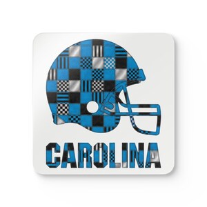 Korkuntersetzer mit Carolina-Footballhelm, Fan-Getränkeuntersetzer, Dekoration für die Hausbar, Sportgeschenk Bild 1