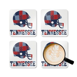 Tennessee Titans Patchwork Football Helmet Coaster, Cork Drink Coaster, Man Cave Decor, Fan Gift image 5