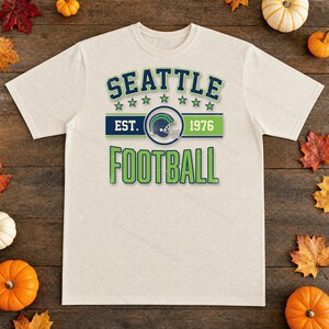 Seattle Vintage Wappen-Football-PNG, Retro-College-Sublimationsdesign, Digitaler Download Bild 2