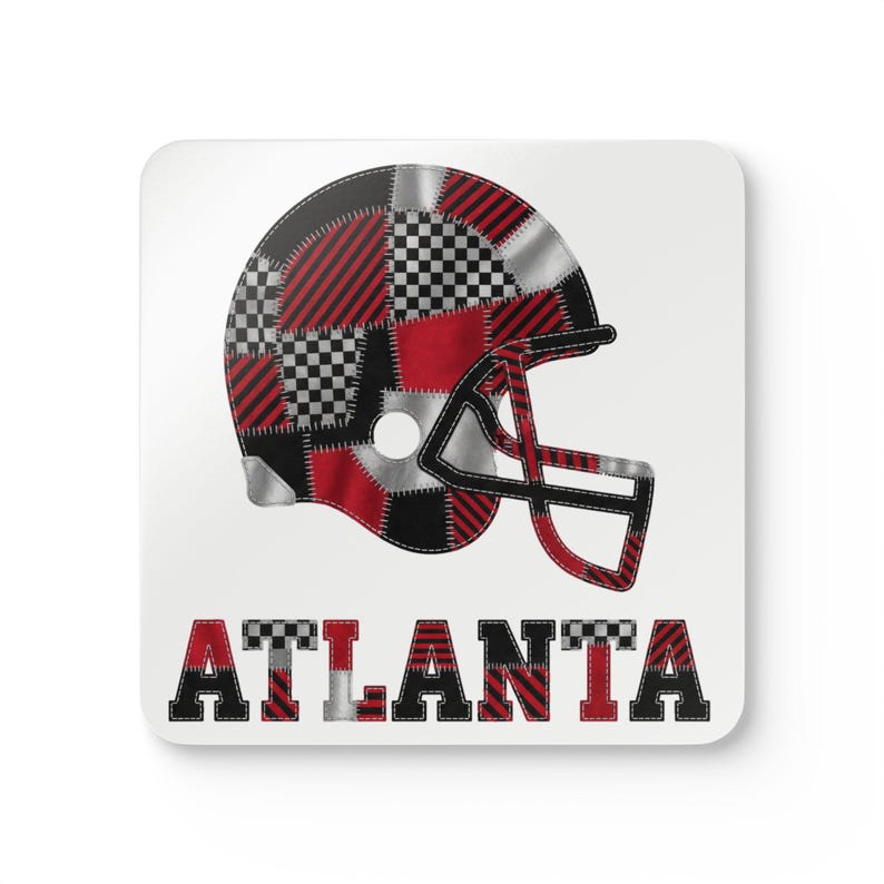 Posavasos de corcho con forma de casco de los Atlanta Falcons, posavasos para aficionados, decoración para bar en casa, regalo deportivo. imagen 1