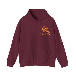 Washington Patchwork Helmet Game Day Hoodie, Unisex Football Sweatshirt, Cozy Fall Pullover image 3