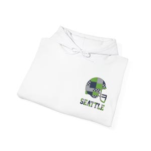 Seattle Football Patchwork-Helm-Kapuzenpullover, Spieltags-Hoodie, Fan-Pullover-Geschenk Bild 8