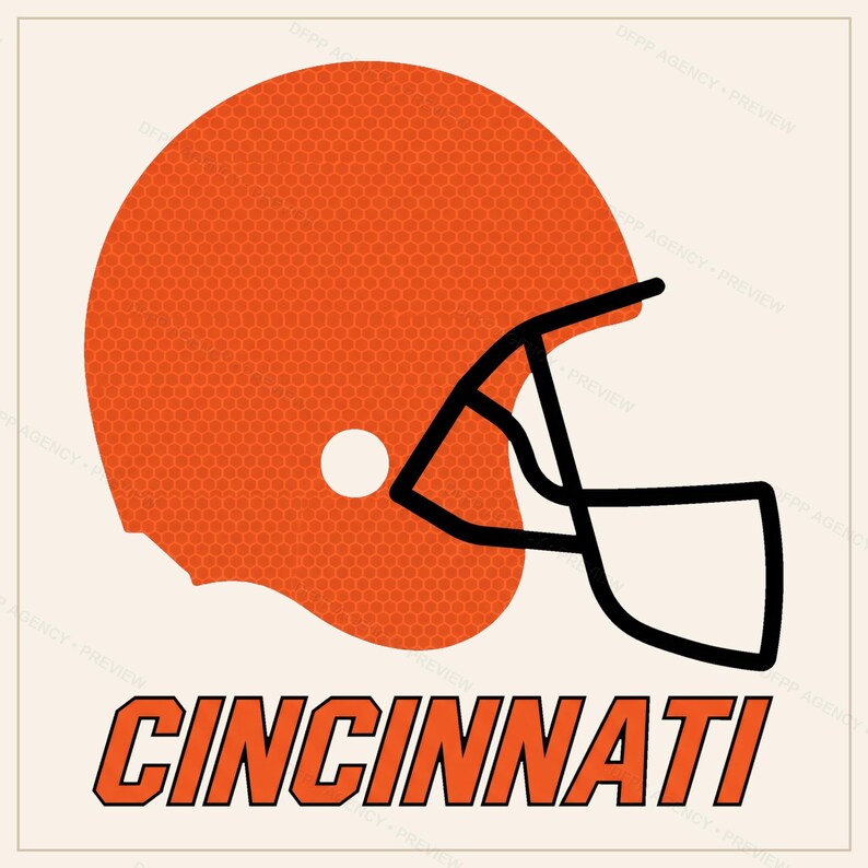 Cincinnati fotboll PNG-paket, 8 hjälmdesigner, sublimeringsset för matchdag, digital nedladdning bild 8