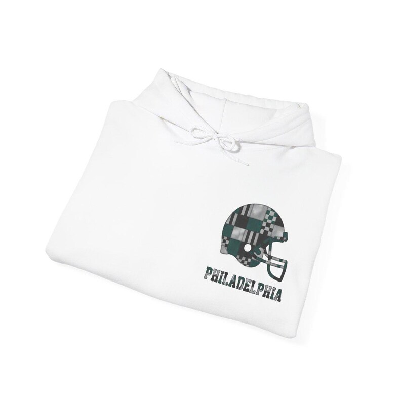 Philadelphia Eagles Patchwork-Helm-Spieltags-Hoodie, Unisex-Football-Sweatshirt, kuscheliger Herbstpullover Bild 8