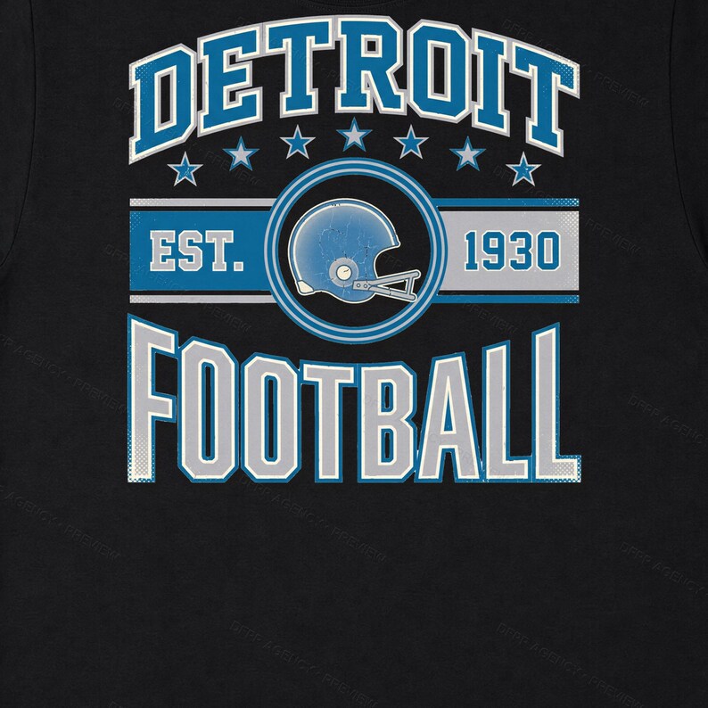 Football mit Detroit Lions-Vintage-Wappen (PNG), Retro-College-Sublimationsdesign, digitaler Download Bild 6